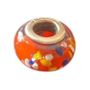 Colorful Glass & Sterling Silver Bead Charm